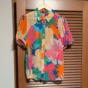 Bright Multicolor Floral Blouse